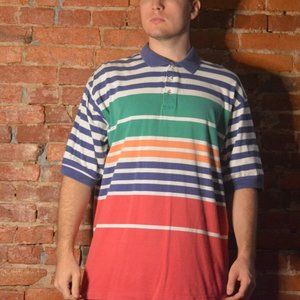 Dockers Rainbow Striped Colorblock Shirt